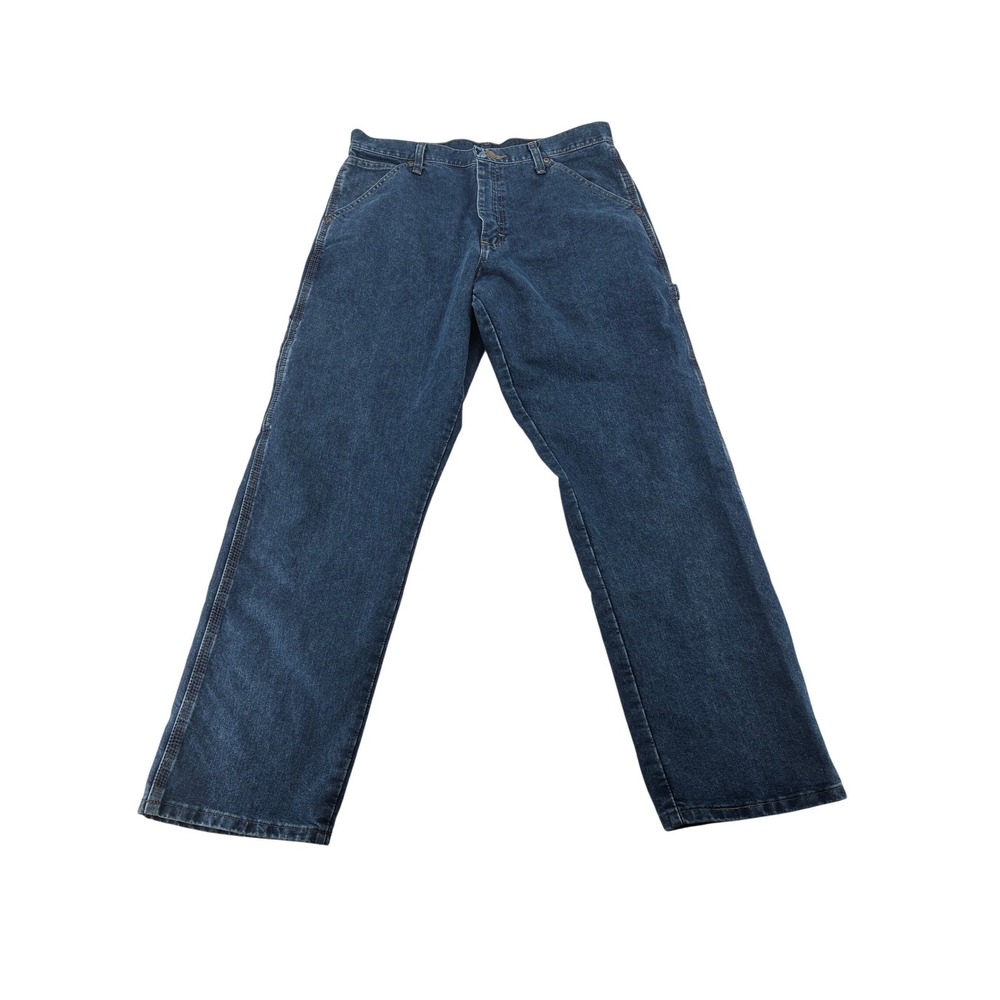 Wrangler Carpenter Jeans Mens 32x30 Relaxed Fit Denim Blue 94LSODV Tech Pocket - Picture 2 of 9